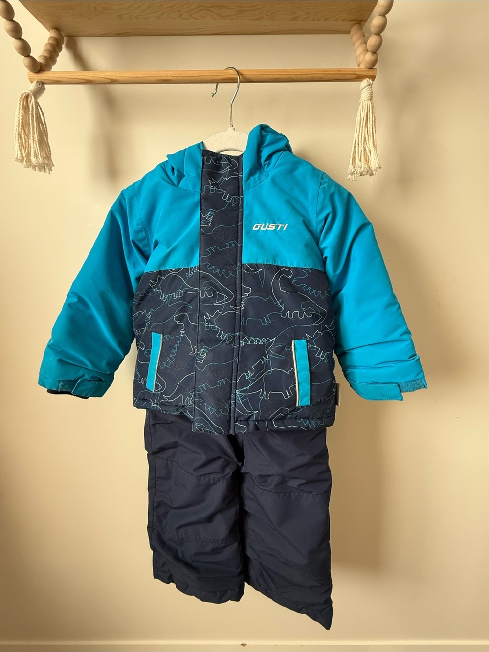 Gusti Navy Dino Kids Winter Jacket and Snow Pants